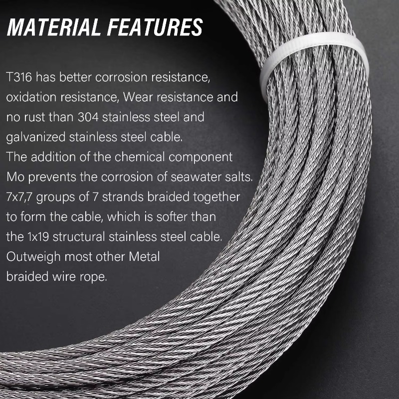 와이어 로프 7X19 직경 3.18mm 3.2mm 1/ - Stainless Wire Ss316 리뷰 및 가격